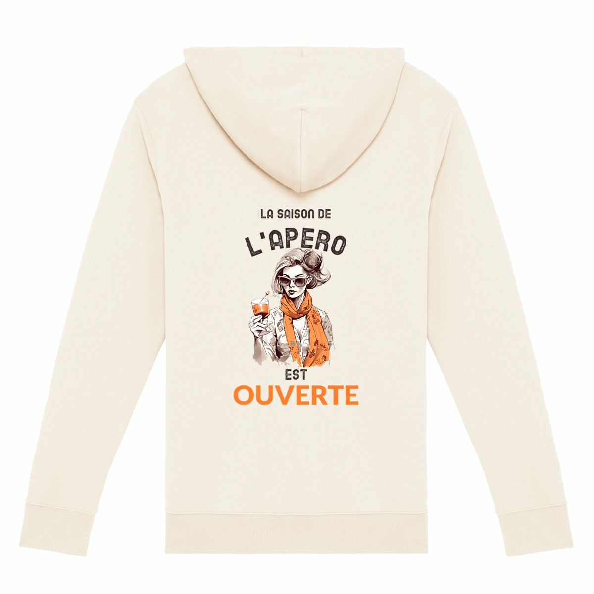 sweat à capuche zippé unisexe La saison de l'apéro