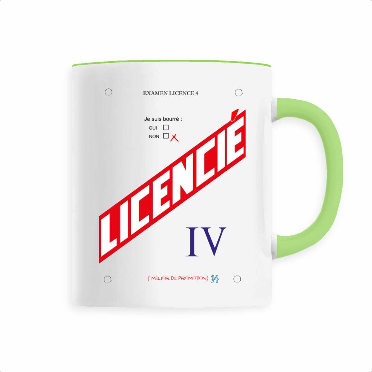 Mug céramique mon diplome licence 4 option apéro