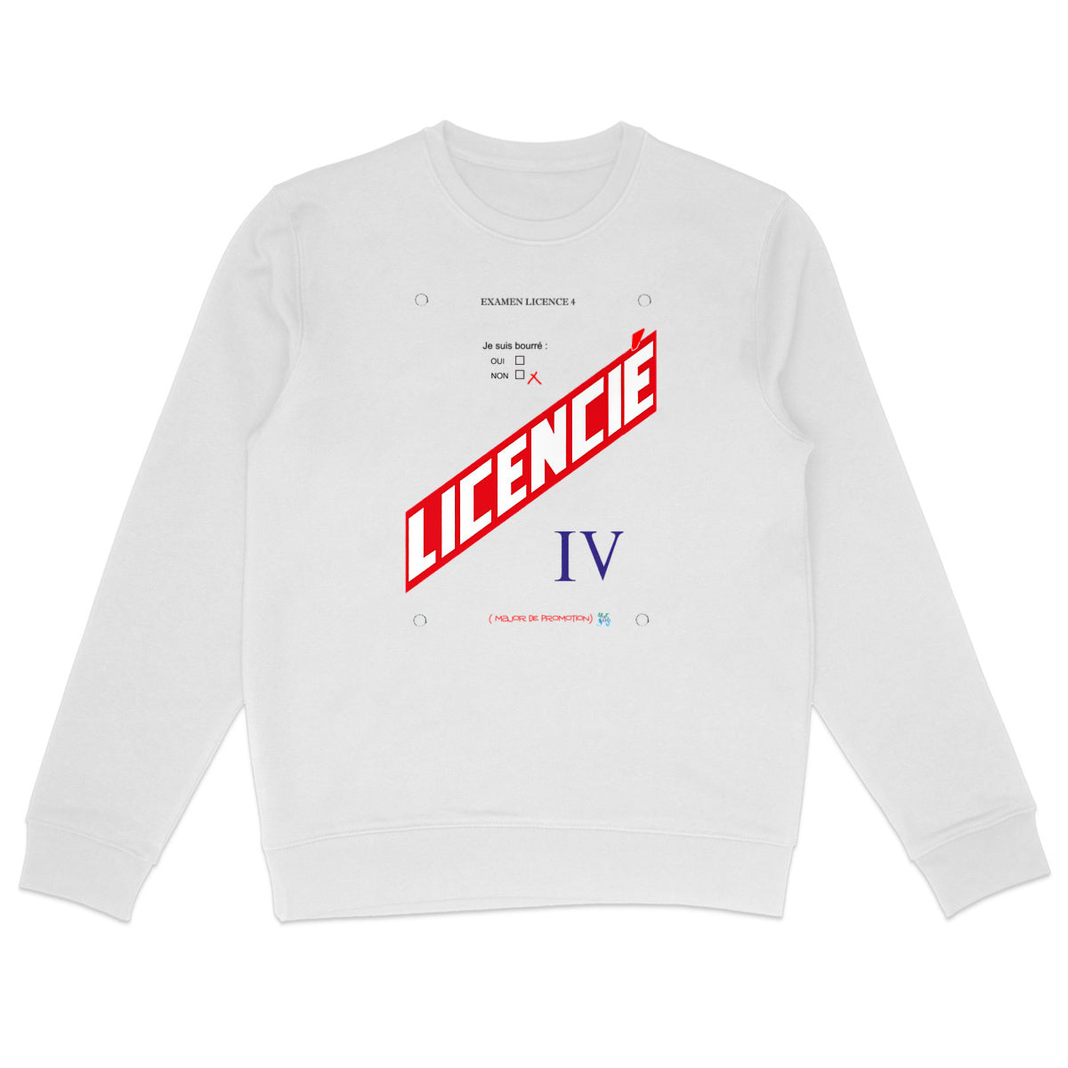 Sweat-shirt Unisexe licence 4 option apéro