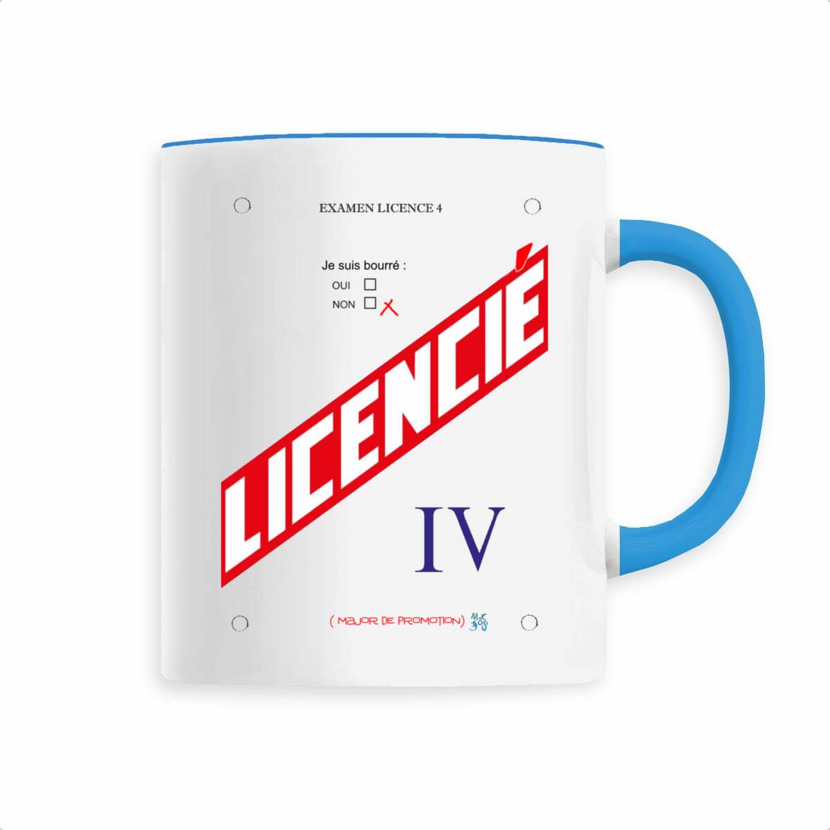 Mug céramique mon diplome licence 4 option apéro