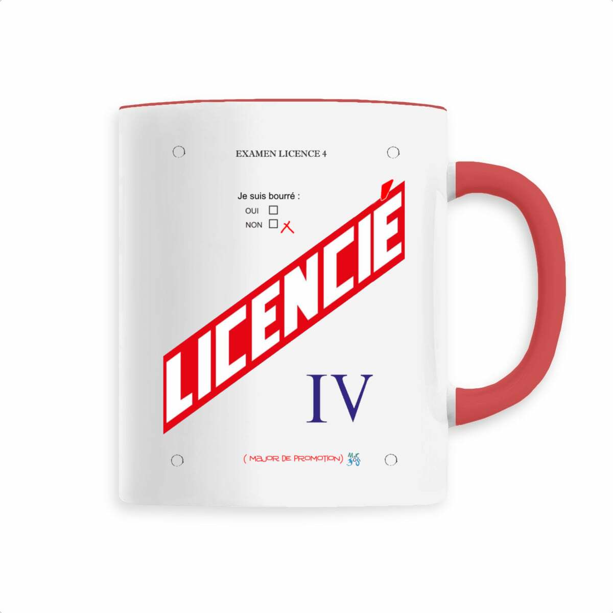 Mug céramique mon diplome licence 4 option apéro