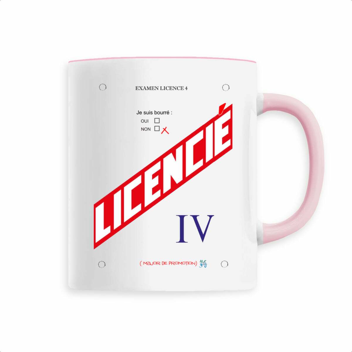 Mug céramique mon diplome licence 4 option apéro