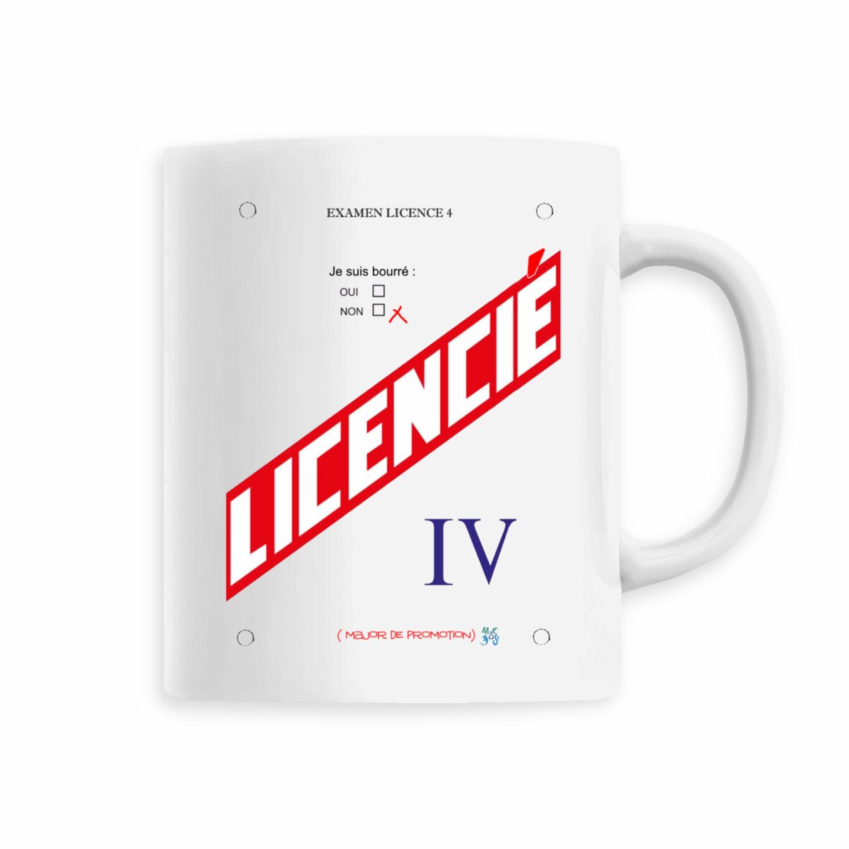 Mug céramique mon diplome licence 4 option apéro