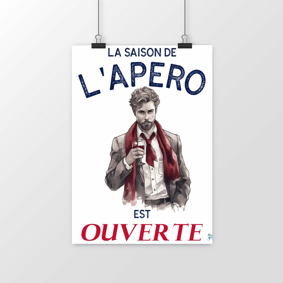 Poster vertical la saison de l'apéro homme